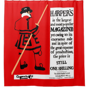 Vintage Poster Harper's Magazine Beefeater Shower Curtain