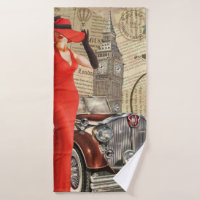 Vintage poster London torn newspaper background.