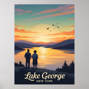 Vintage poster of lake George New York