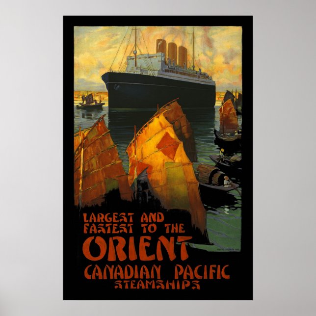 Vintage Poster Print Orient SteamShip (Front)
