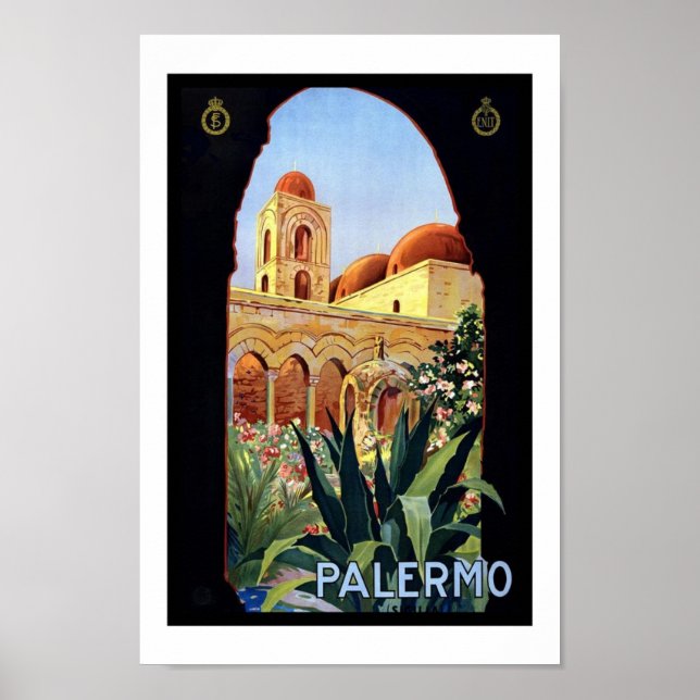 Vintage Poster Print Palermo Sicily (Front)