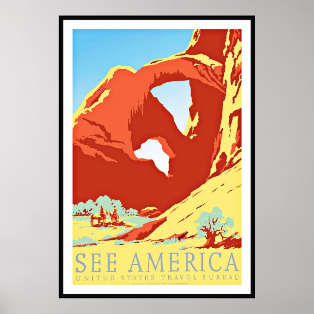 Vintage Poster Print See America United States (Front)