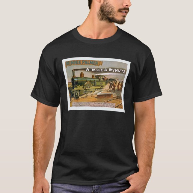 Vintage Poster Steam Train T Shirt (Front)