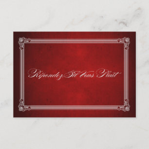 Vintage Poster Style Red & Silver Meal Choice RSVP Card