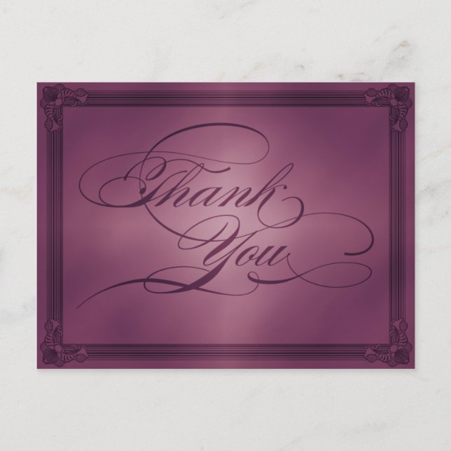 Vintage Poster Style Thank You Postcard (Front)