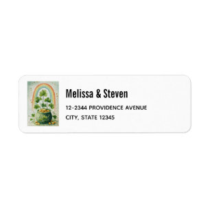 Vintage Pot of Gold and Rainbow Address