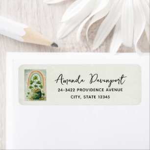 Vintage Pot of Gold and Rainbow Address