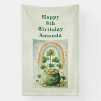 Vintage Pot of Gold and Rainbow Birthday