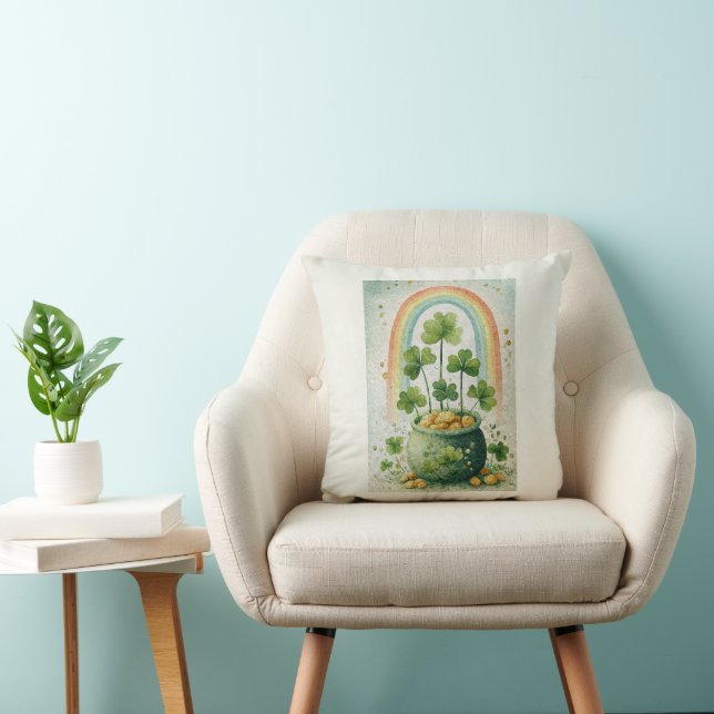Vintage Pot of Gold and Rainbow Cushion (Chair)
