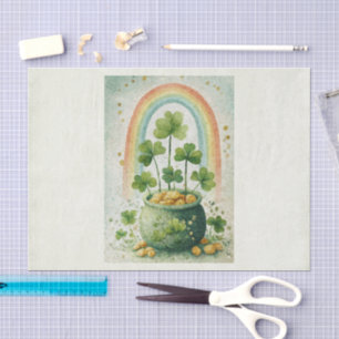 Vintage Pot of Gold and Rainbow Tissue Paper