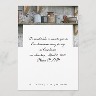 Vintage Pots and Pans Housewarming Invitation