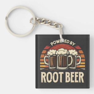 Vintage Powered By Root Beer Funny Drinking Key Ring