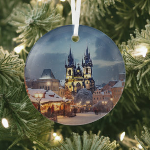 Vintage Prague Ceramic Tile Glass Tree Decoration