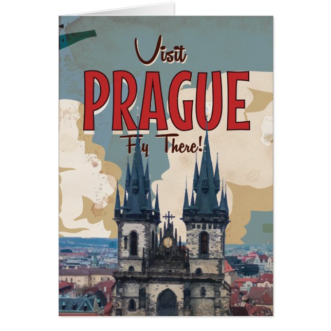 Vintage Prague, Czech Republic Travel Poster (Front)