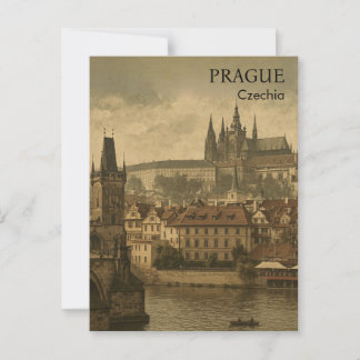 Vintage Prague Memories  European Travel Postcard
