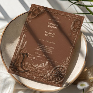 Vintage Prairie Frontier Rustic Invitation