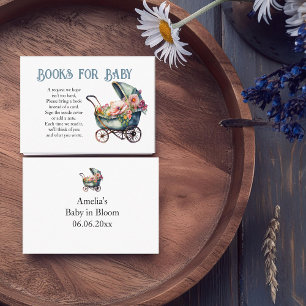 Vintage Pram Baby Shower Books for Baby Enclosure Card
