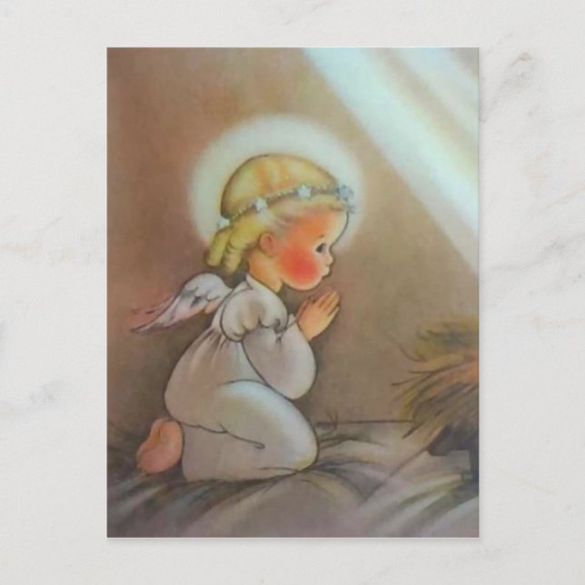 Vintage Praying Angel Postcard (Front)