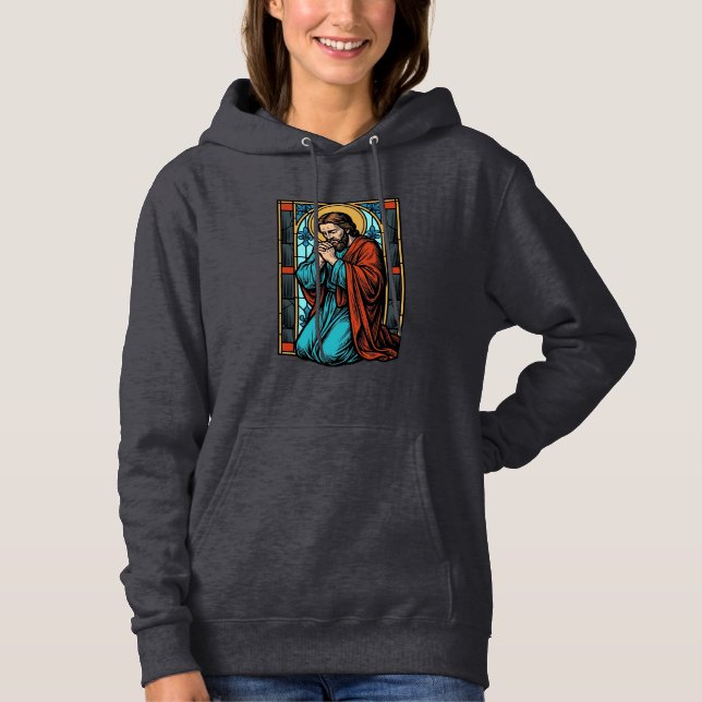 Vintage Praying Religious Figure Vector Shirt Desi (Front)