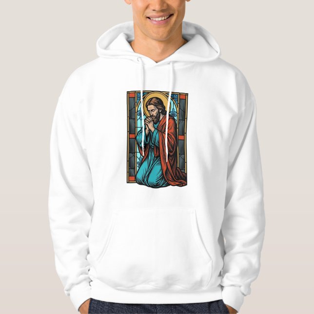 Vintage Praying Religious Figure Vector Shirt Desi (Front)