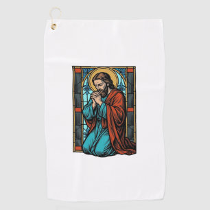 Vintage Praying Religious Figure Vector Shirt Desi Golf Towel