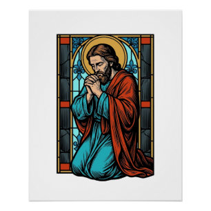 Vintage Praying Religious Figure Vector Shirt Desi Poster