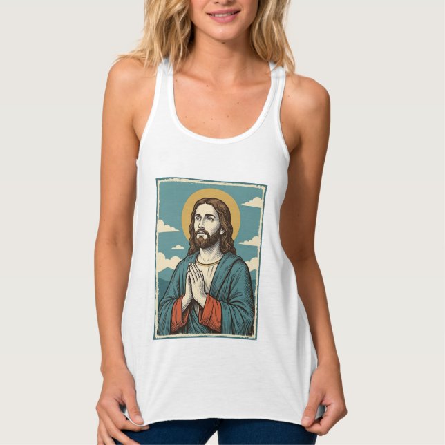 Vintage Praying Saviour Religious Shirt Design_1 (Front)
