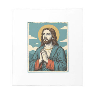 Vintage Praying Saviour Religious Shirt Design_1 Notepad