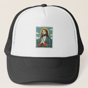 Vintage Praying Saviour Religious Shirt Design_1 Trucker Hat