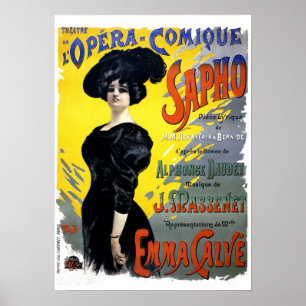 Vintage Première of Massenet's Opéra-comique Sapho Poster