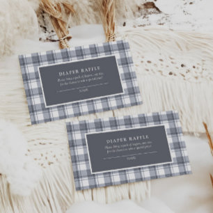 Vintage Preppy Blue Gingham Baby Shower Enclosure Card