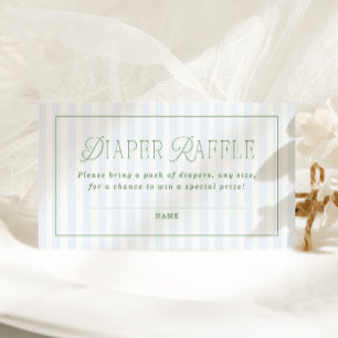 Vintage Preppy Boy Baby Shower Diaper Raffle Enclosure Card