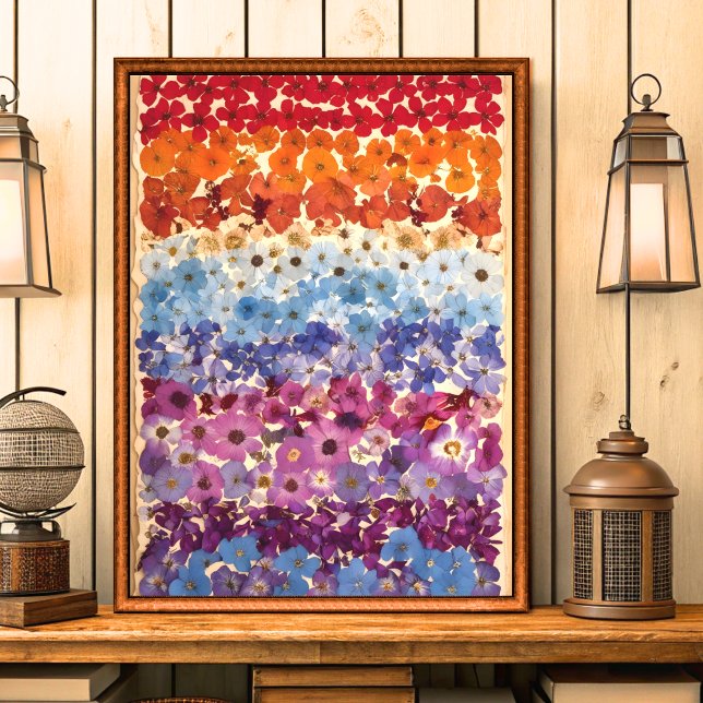 Vintage Pressed Flower Ombre Wall Art Print (Creator Uploaded)