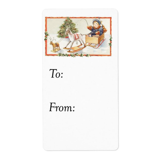 Vintage Pretending to Be Santa Gift Tag (Front)