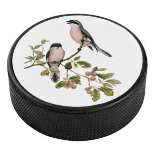 Vintage Pretty Birds on a Branch Hockey Puck