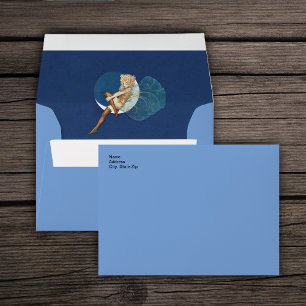 Vintage Pretty Blue Fairy Stockings Blue Moon Envelopes