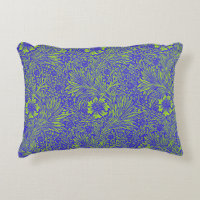 Vintage pretty blue lime green floral pattern