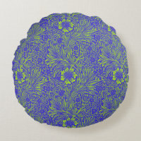 Vintage pretty blue lime green floral pattern