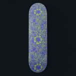 Vintage pretty blue lime green floral pattern skateboard<br><div class="desc">Vintage pretty pink and maroon floral pattern. Vintage,  Beautiful,  Pretty,  Cool,  pattern with flower floral pattern.</div>