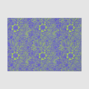Vintage pretty blue lime green floral pattern tissue paper