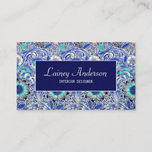 Vintage pretty Blue William Morris floral pattern Business Card