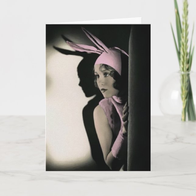 Vintage Pretty Bunny Easter Card (Front)