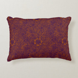Vintage pretty dark orange purple floral pattern decorative cushion