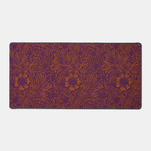 Vintage pretty dark orange purple floral pattern desk mat