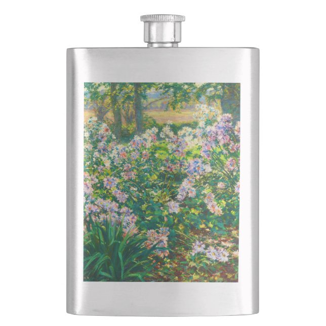 Vintage pretty flowers Windflowers illustration Hip Flask (Front)