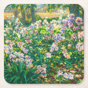 Vintage pretty flowers Windflowers illustration Square Paper Coaster