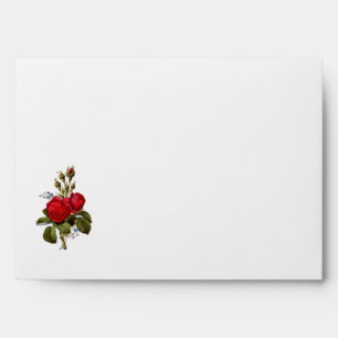 Vintage Pretty Moss Red Roses Illustration 1847 Envelope