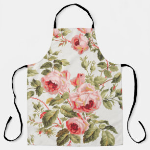 Vintage pretty pink roses floral pattern apron