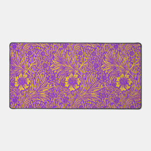 Vintage pretty purple yellow floral pattern desk mat
