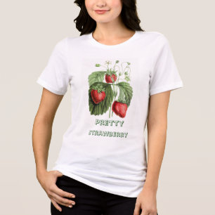 Vintage Pretty Red Strawberry Personalized Tri-Blend Shirt